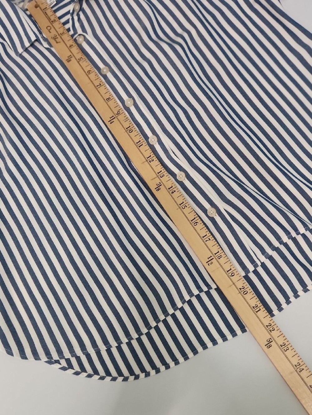 Madewell Blue and White Vertical Stripe Button-Down Shirt - Picture 9 of 10